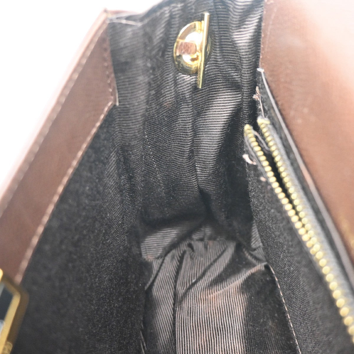 VALENTINO GARAVANI Logo Tassel Shoulder Bag Leather Brown GHW 63KD148