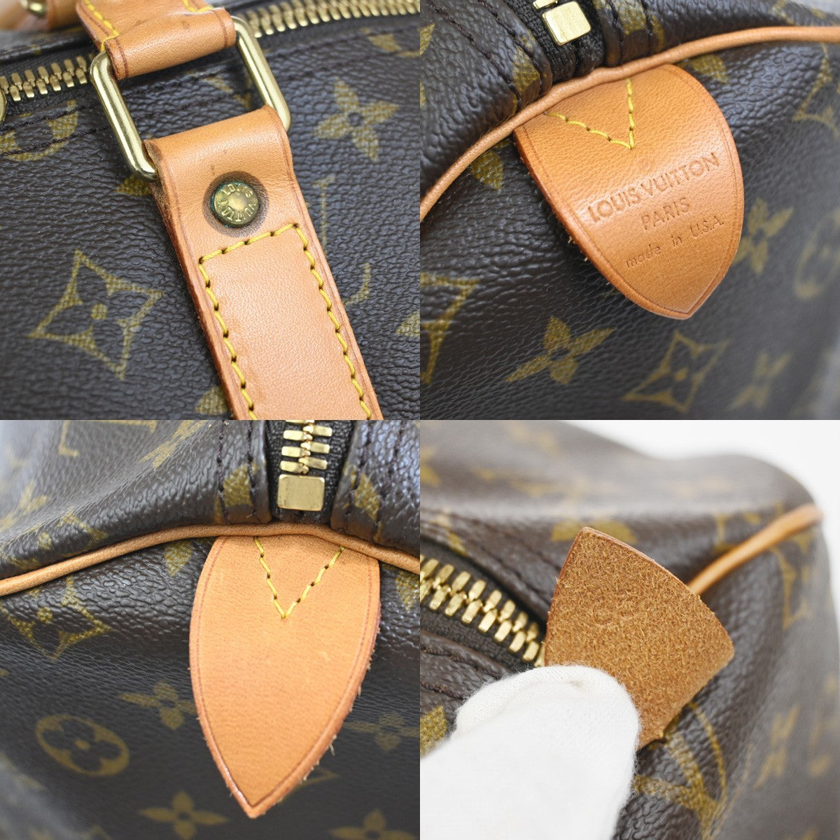 LOUIS VUITTON Keepall 55 Travel Hand Bag Monogram Leather Brown M41424 28RL893