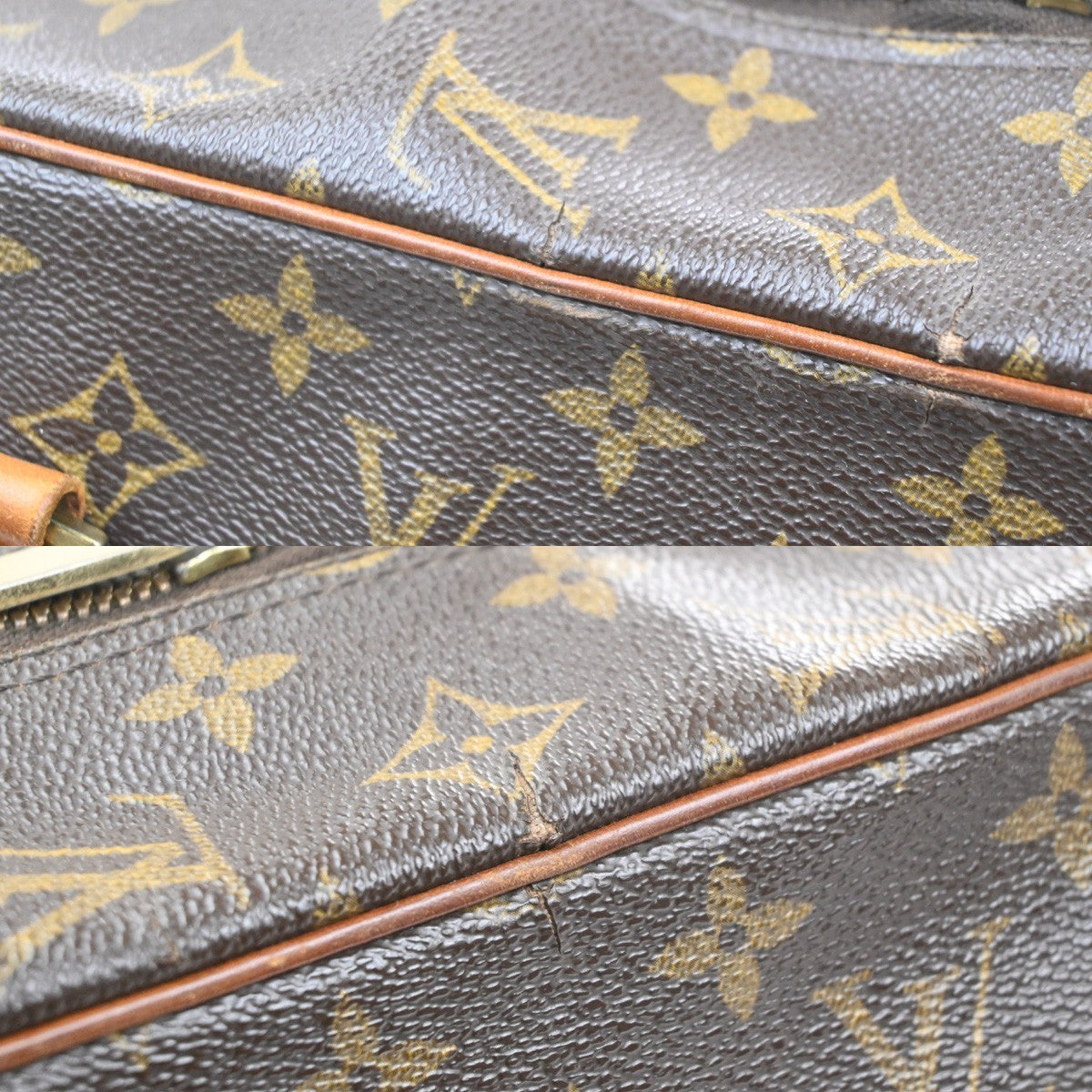 LOUIS VUITTON LV Logo Cite GM Shoulder Bag Monogram Leather Brown M51181 86MA527