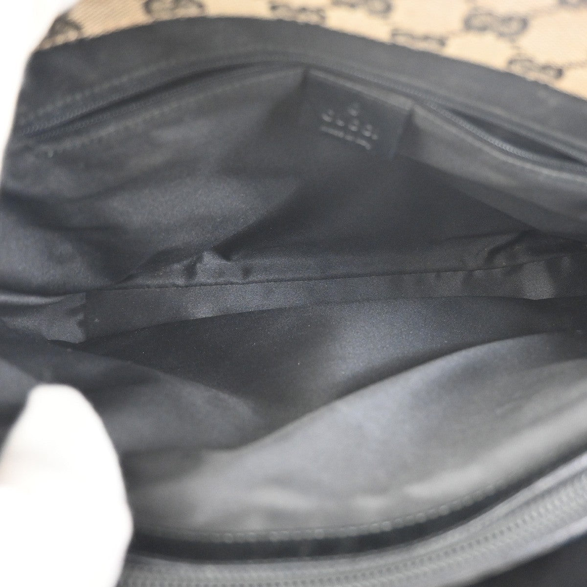 GUCCI Logo GG Pattern Hand Tote Bag Bamboo Canvas Leather BE Brown Italy 69ZA339