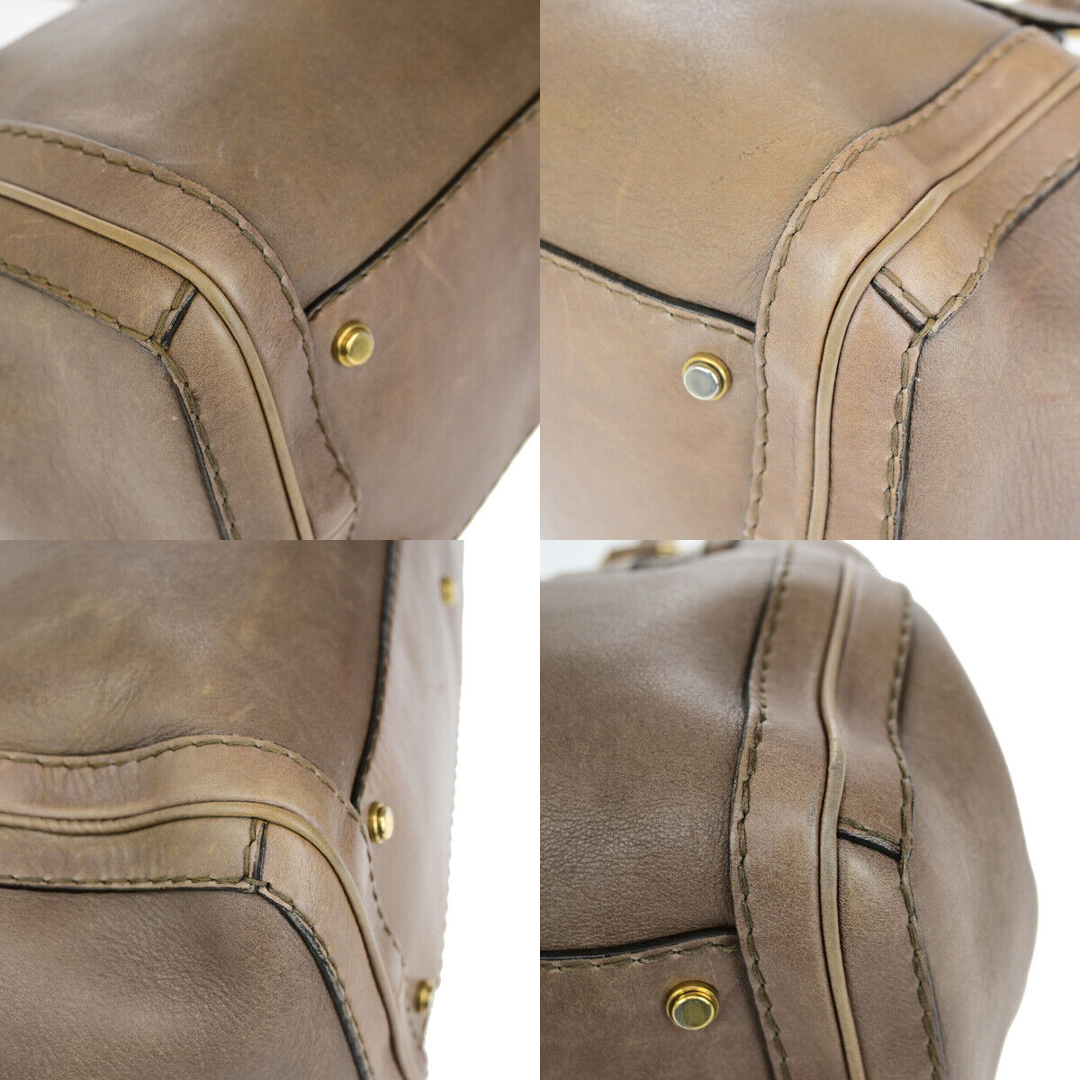 GUCCI Logo GG Running Tote Shoulder Bag Leather Brown Italy 39SJ471