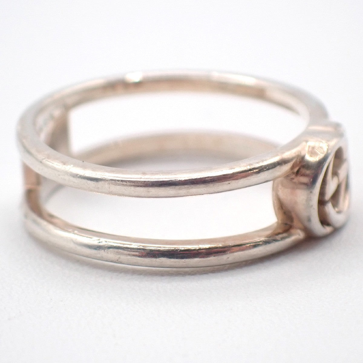 GUCCI Interlocking G Ring Silver 925 Size JP 11 US 6 Italy Accessory 07CA583