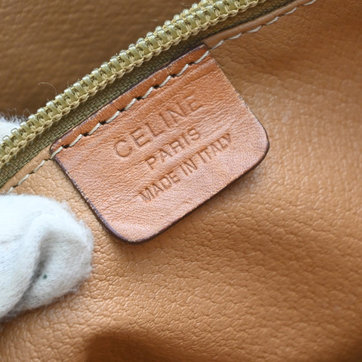 CELINE Logo Macadam Pattern Shoulder Tote Bag PVC Leather Brown GHW 07EG396