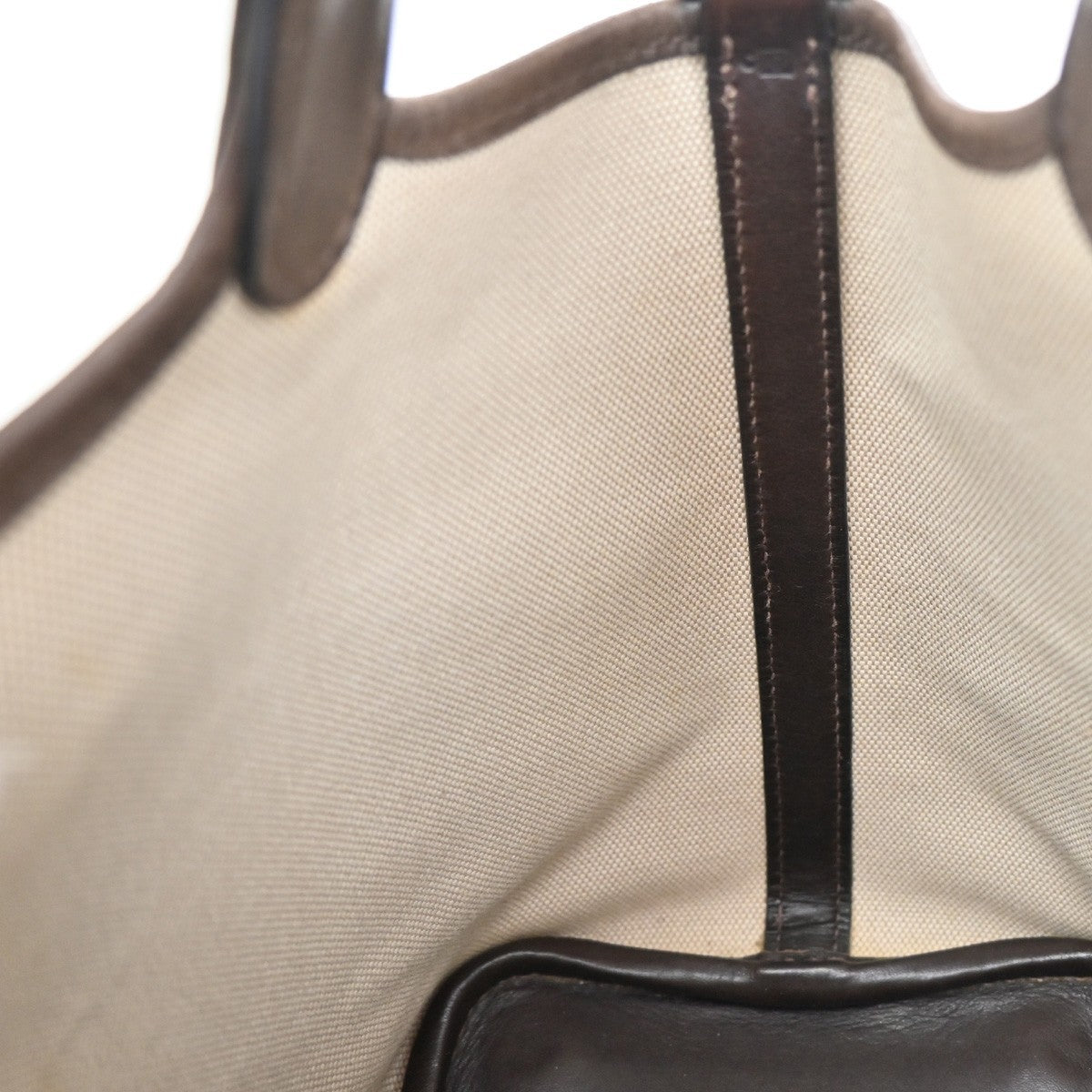 HERMES Logo Picotin 14 PM Hand Tote Bag Toile H Leather Brown SHW 689RL244