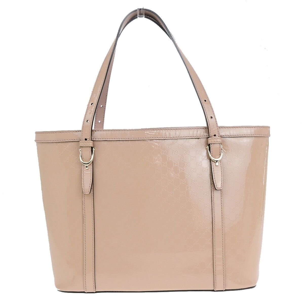 GUCCI Micro GG Nice Shoulder Hand Bag Patent Leather Pink Italy 35EC296