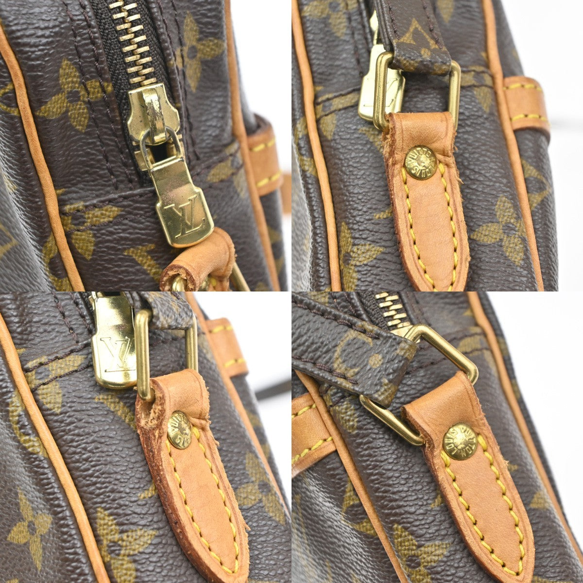 LOUIS VUITTON Danube Shoulder Bag Monogram Leather Brown France M45266 82MA537