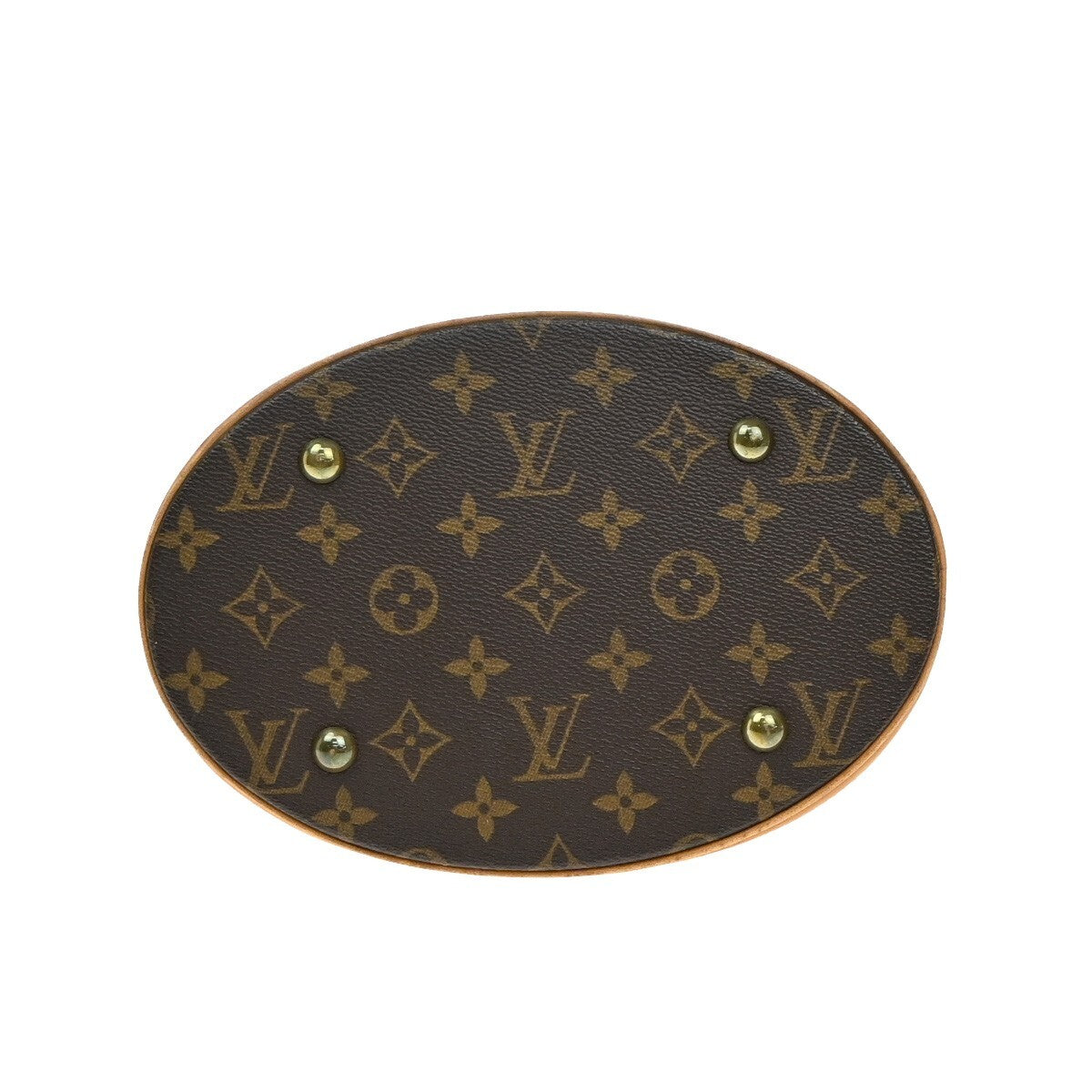 LOUIS VUITTON BUCKET PM Shoulder Tote Bag Monogram Leather Brown M42238 91EE306