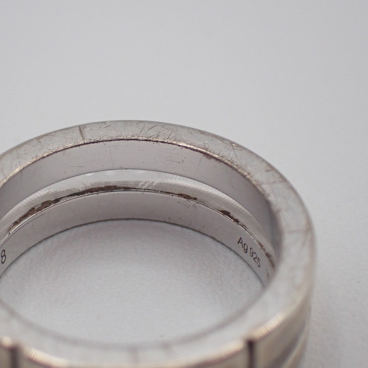GUCCI G Logo Ring Silver 925 Size JP8 US4.5 Italy Accessory 01KC873