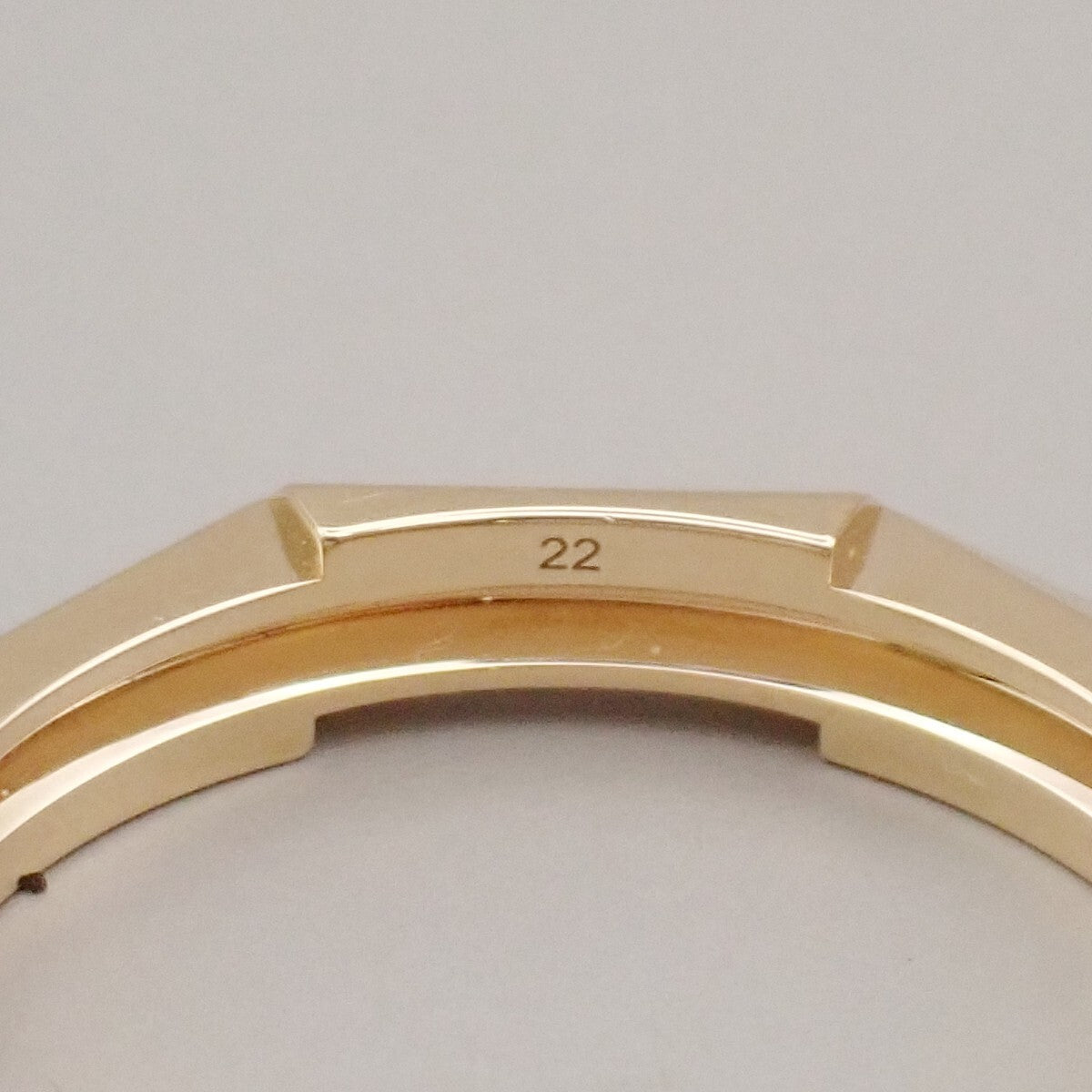 GUCCI Logo Link To Studded Ring Au750 (18K) Size 22 Yellow Gold Italy 25RK868