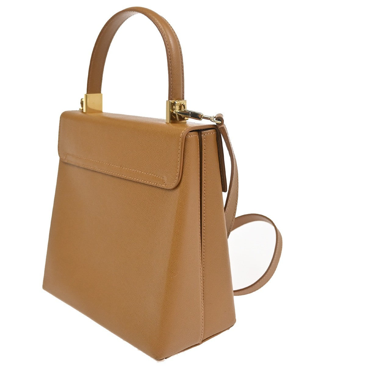SALVATORE FERRAGAMO Gancini 2Way Shoulder Hand Bag Leather Brown GHW 83RL905