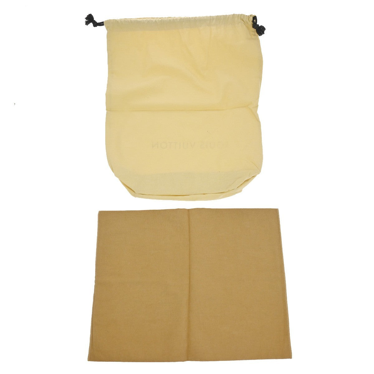 LOUIS VUITTON Logo 10 Set Dust Bag Drawstring Canvas Cotton Beige Brown 09KC801