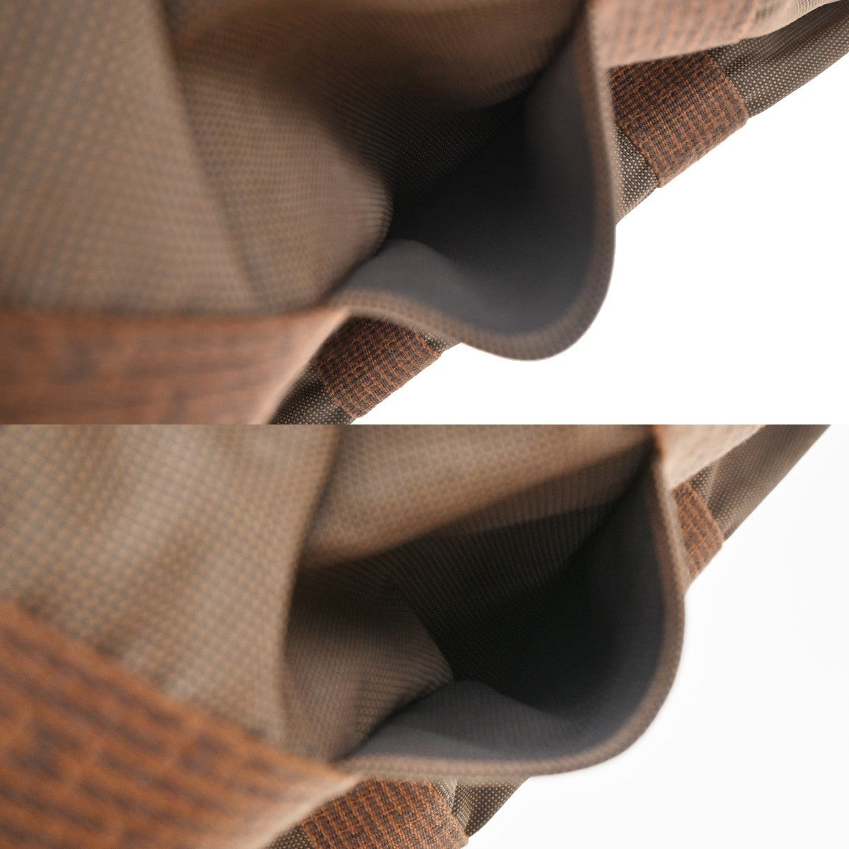 HERMES Her Line Tote MM Hand Tote Bag Canvas Brown France 61EG404