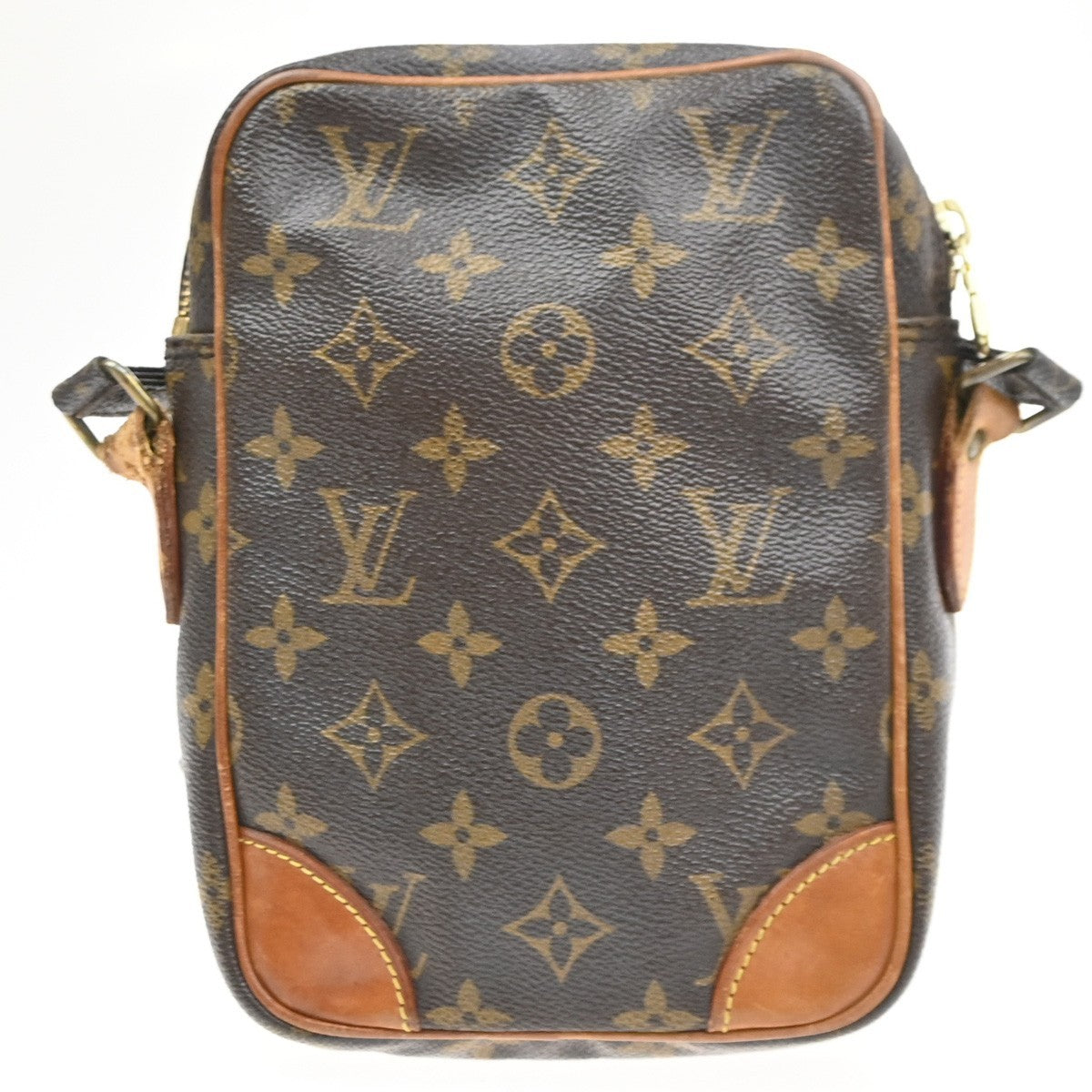 LOUIS VUITTON Danube Shoulder Bag Monogram Leather Brown France M45266 66MA536