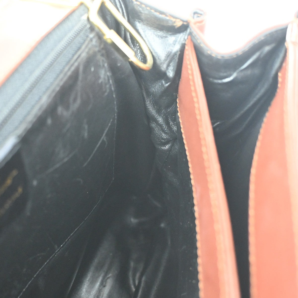 SALVATORE FERRAGAMO Logo Flap Shoulder Hand Bag Leather Brown GHW Italy 67MA410