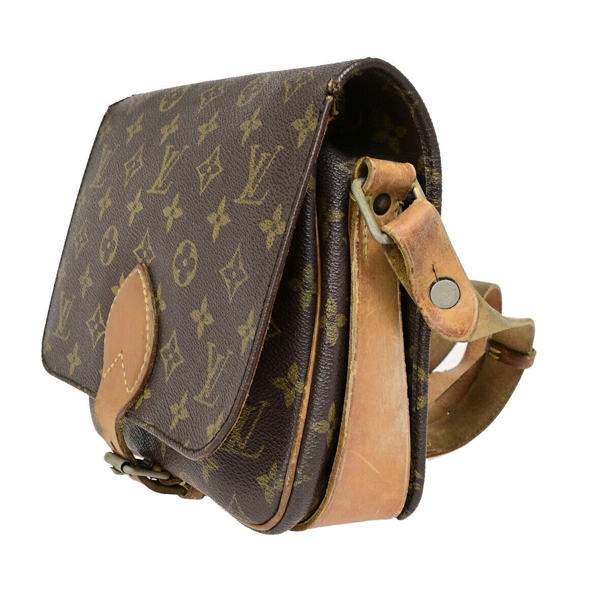 LOUIS VUITTON Cartouchiere MM Shoulder Bag Monogram Leather Brown M51253 67HC029