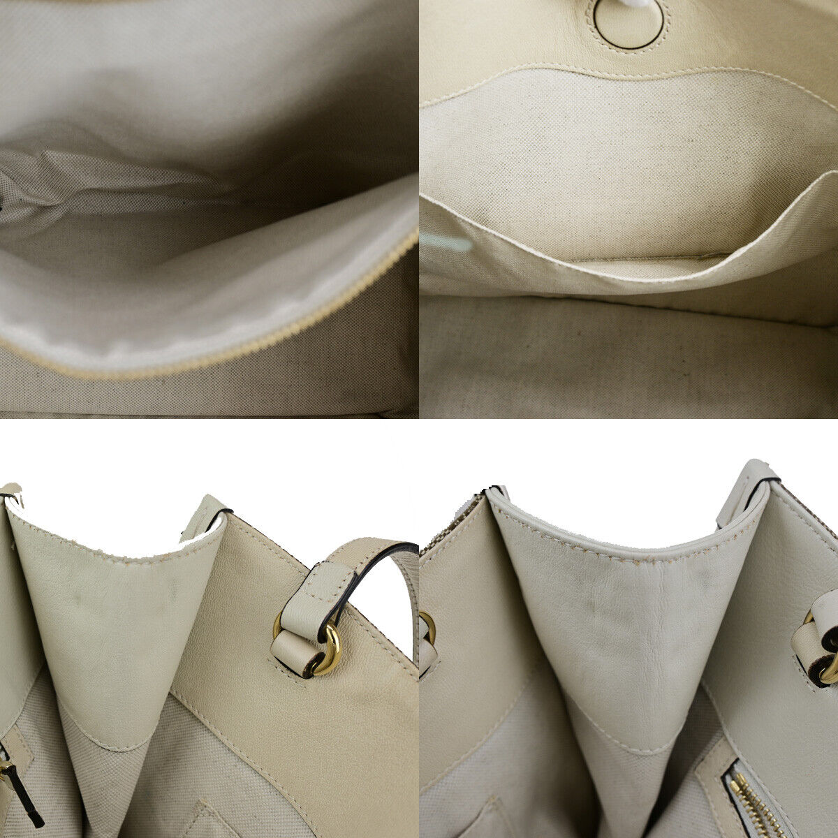 GUCCI Logo Horsebit GG Pattern Shoulder Bag Canvas Leather Brown White 20YG552