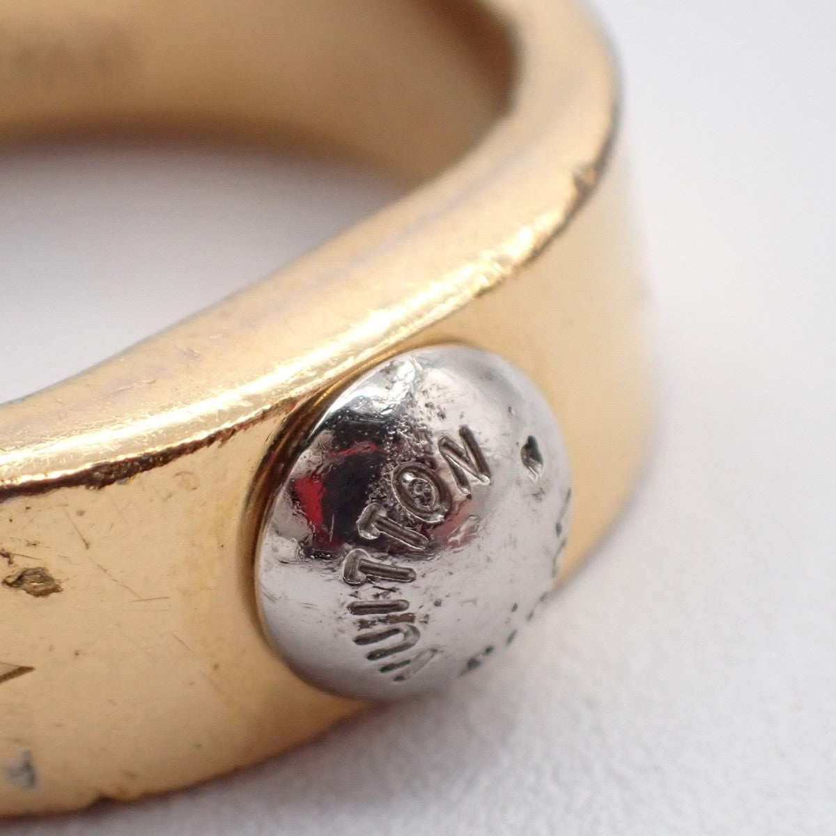 LOUIS VUITTON Nanogram Ring Size S Gold Silver M00210 Italy Accessory 04KP060