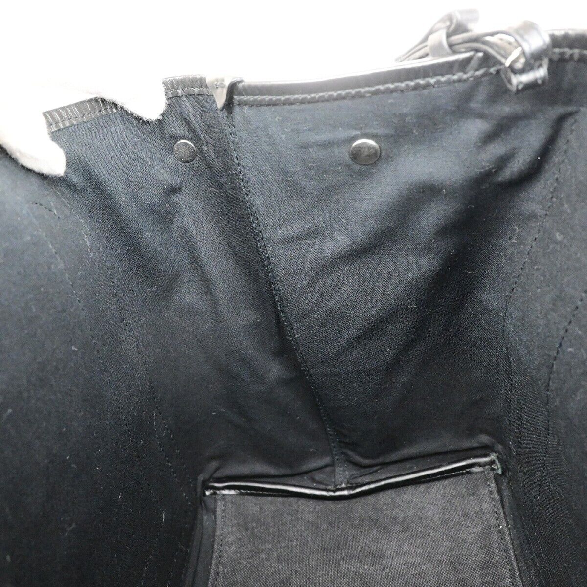 BALENCIAGA Navy Cabas S Hand Tote Bag Canvas Leather Black SHW Italy 32ED210
