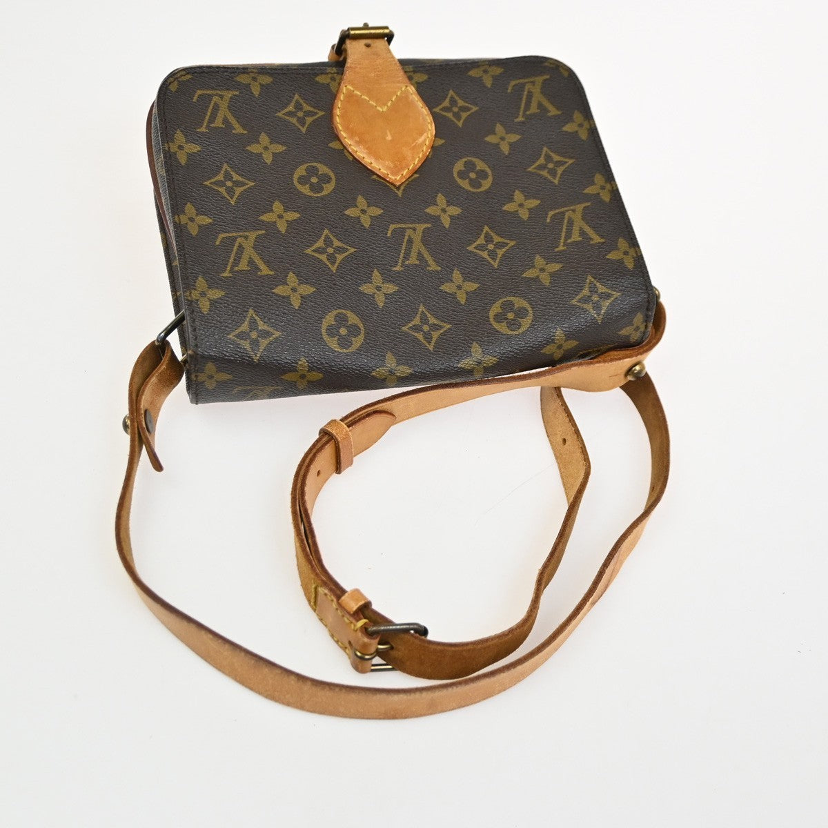 LOUIS VUITTON Cartouchiere MM Shoulder Bag Monogram Leather Brown M51253 86TA531