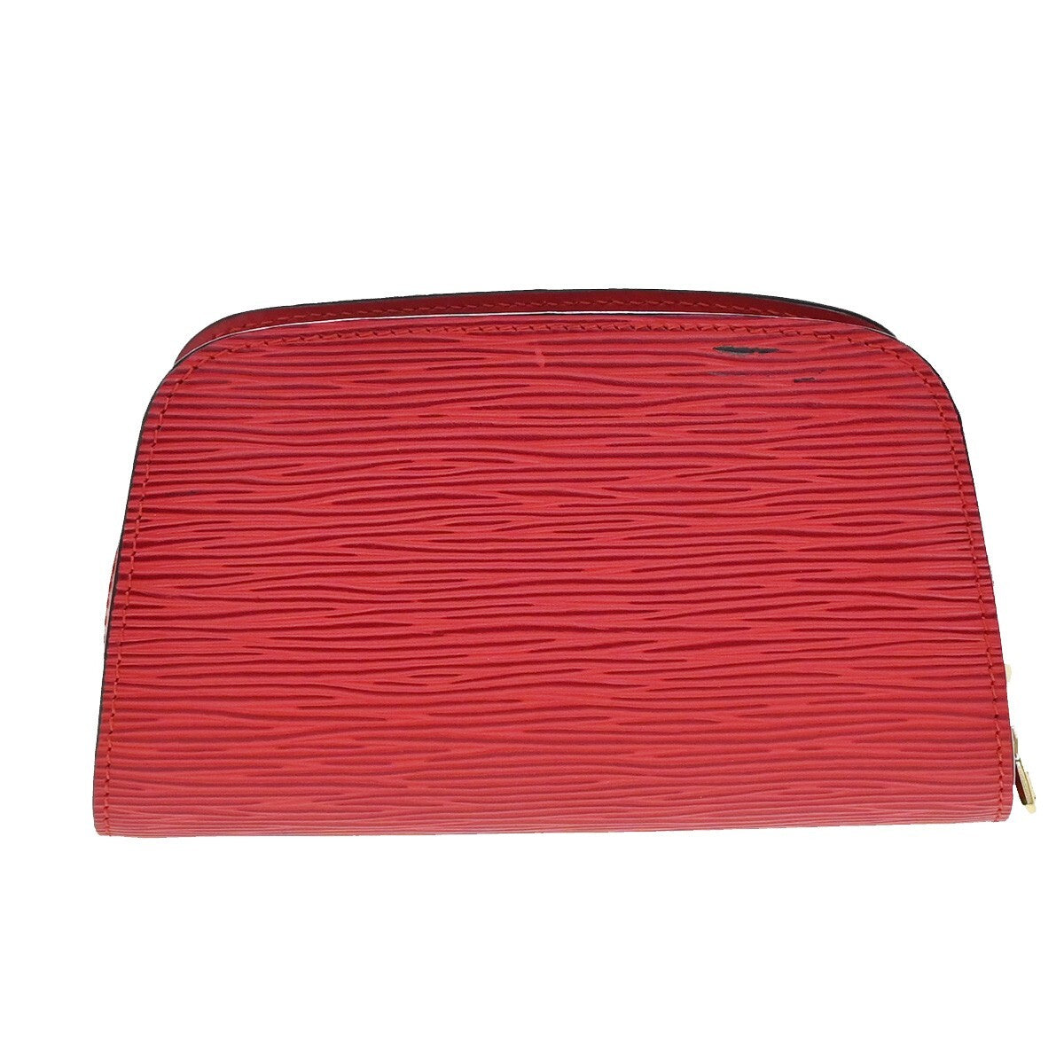 LOUIS VUITTON LV Logo Dauphine PM Pouch Bag Epi Leather Red M48447 02EE220