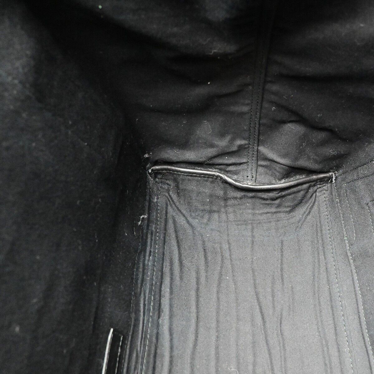 BALENCIAGA Logo Navy Cabas Shoulder Tote Bag Canvas Leather Black 34ED425