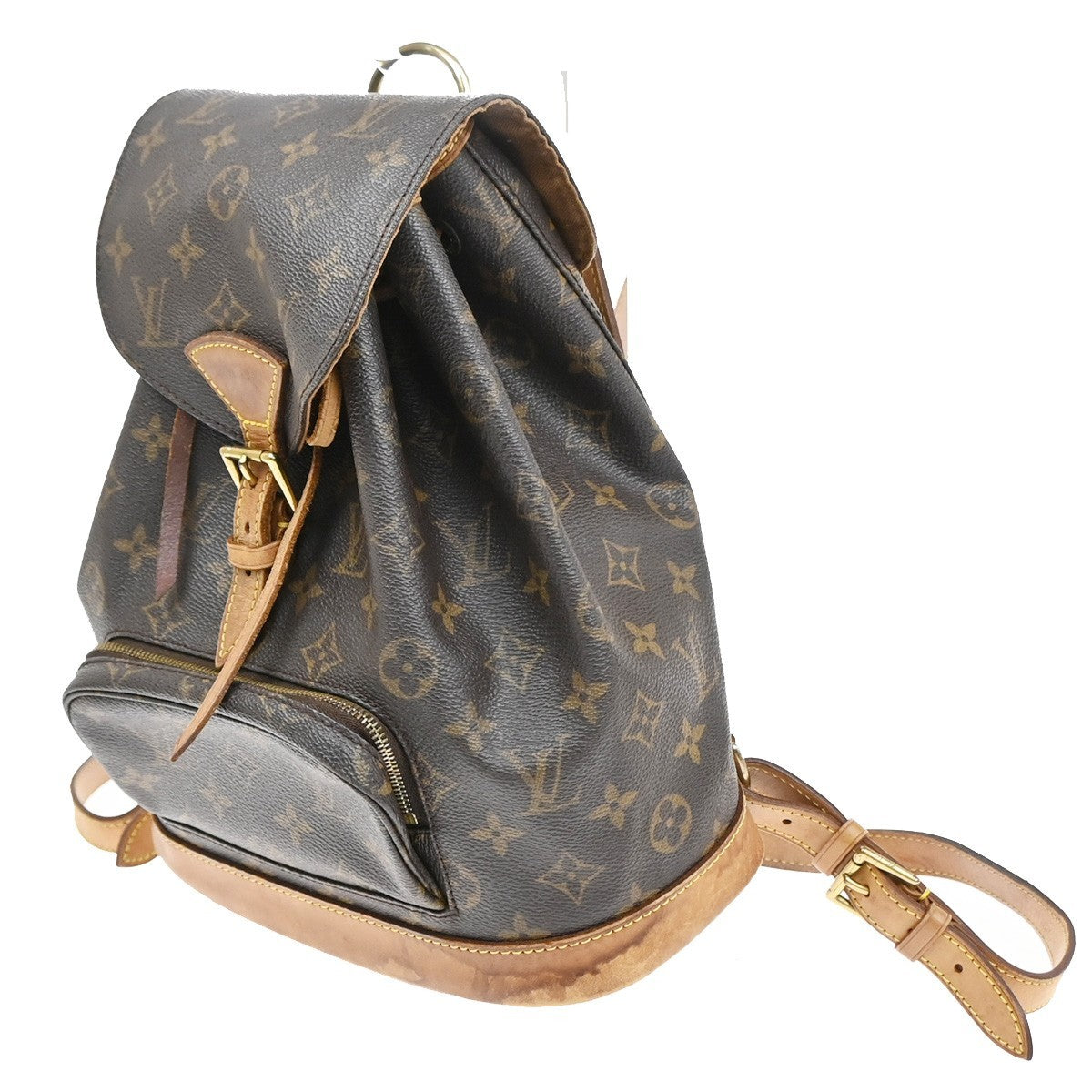 LOUIS VUITTON Montsouris MM Backpack Bag Monogram Leather Brown M51136 18SA126