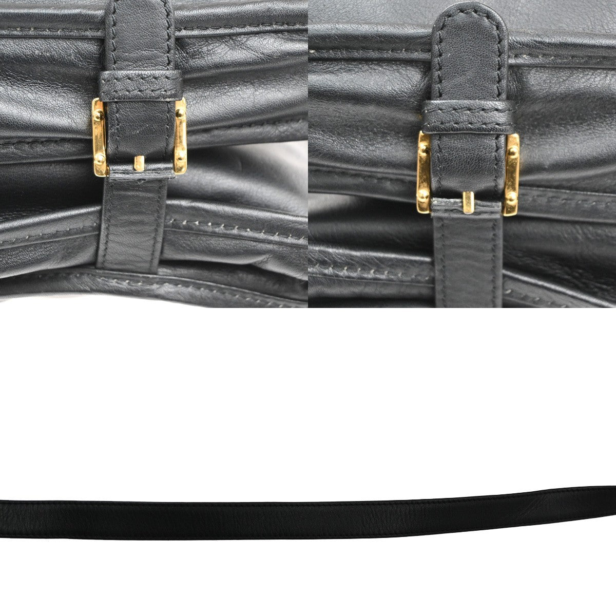 LOEWE Logo Anagram 2way Garment Shoulder Hand Bag Leather BK GHW Spain 68MA416