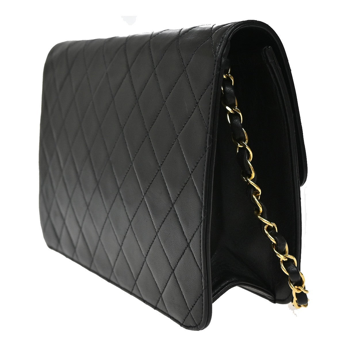 CHANEL CC Logo Matelasse 25 Chain Shoulder Bag Leather BK GHW Vintage 620RL451