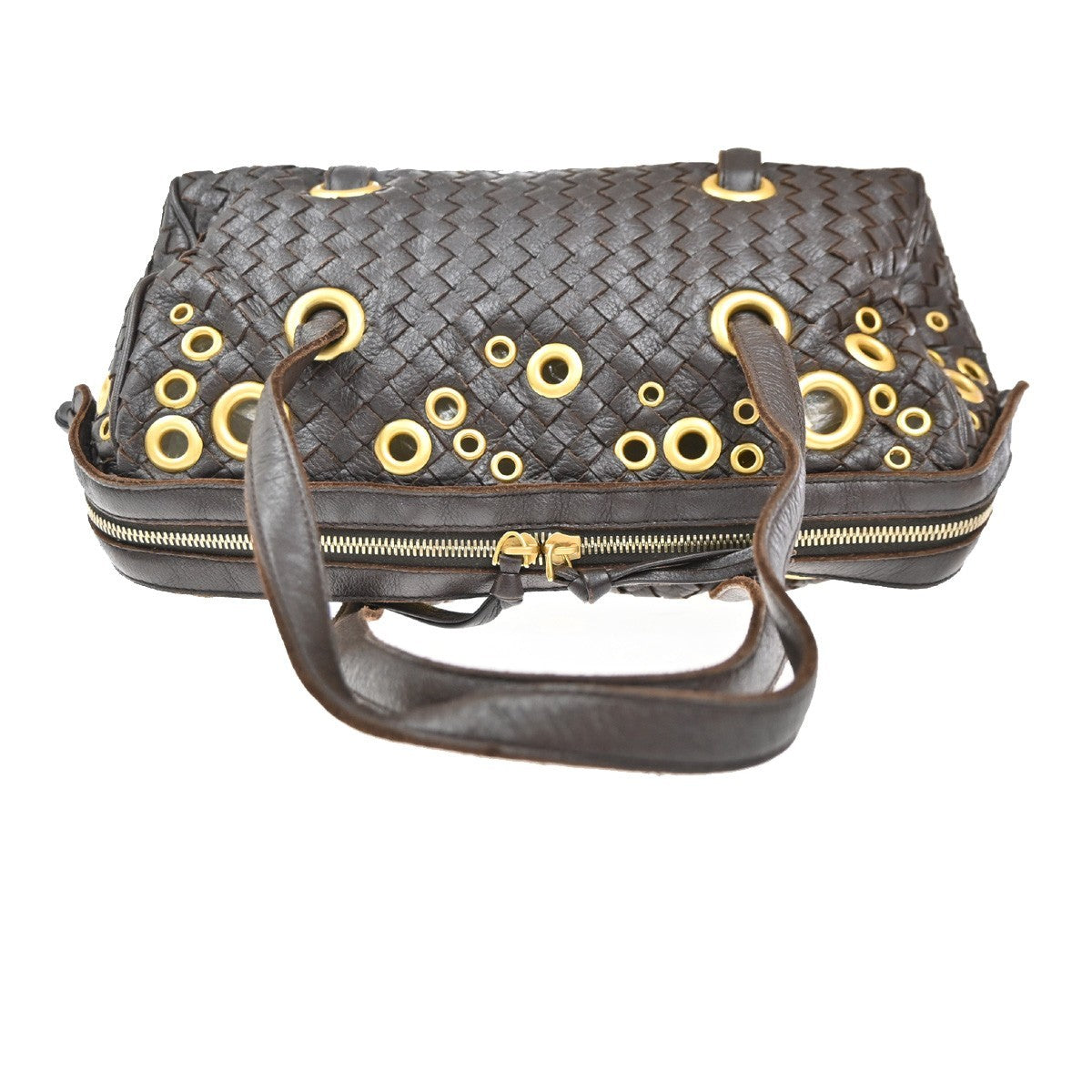 BOTTEGA VENETA Intrecciato Grommet Shoulder Hand Bag Leather BN Italy 75RL790