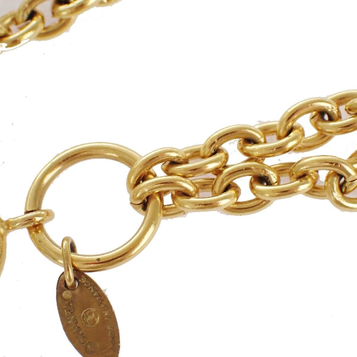 CHANEL Logo Long Chain Imitation pearl Pendant Necklace GHW Vinatge 73RJ487