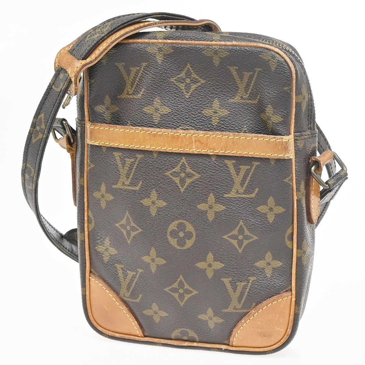 LOUIS VUITTON Danube Shoulder Bag Monogram Leather Brown France M45266 65ZA338