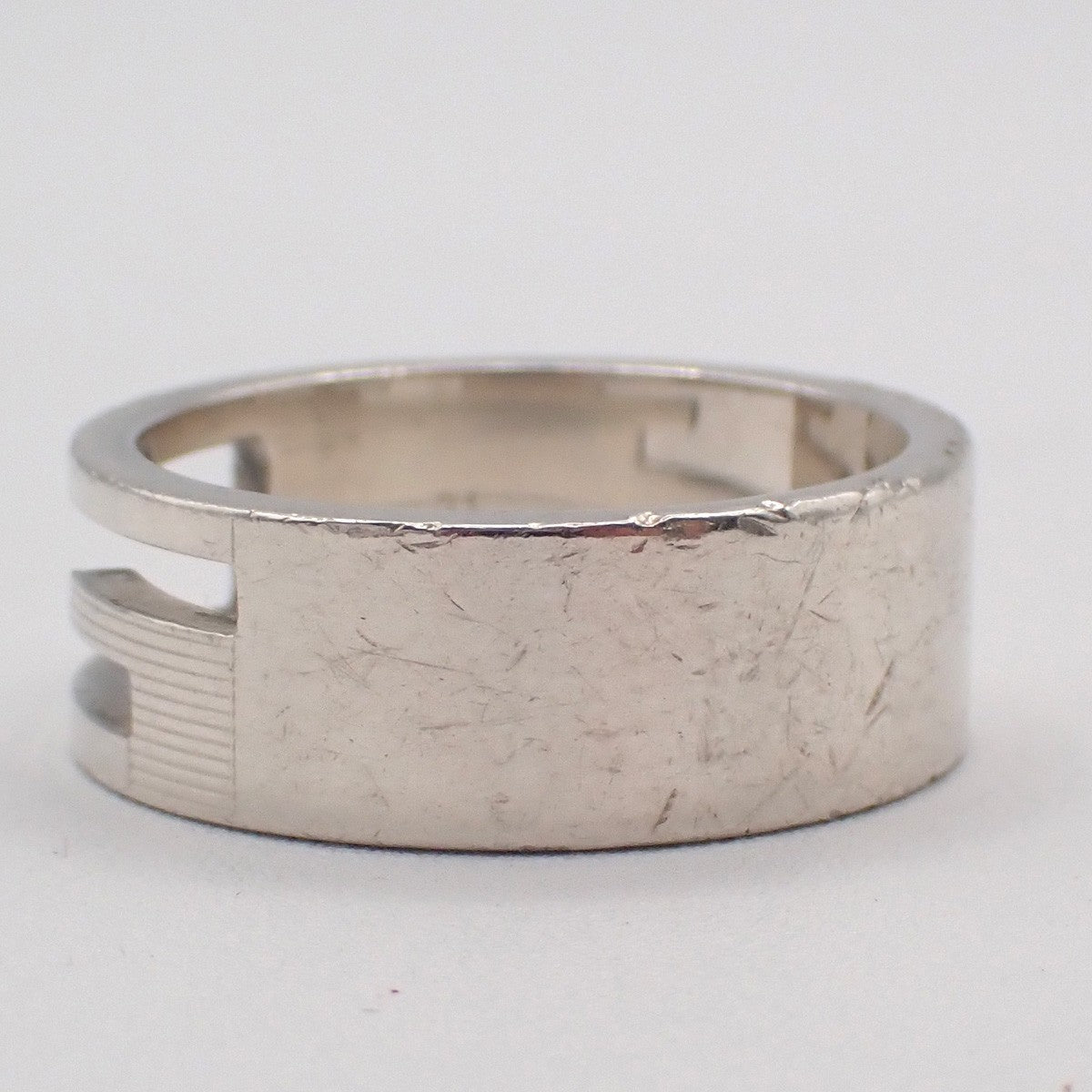 GUCCI G Logo Ring Silver 925 Size JP21 US9.5 Italy Accessory Italy 09KD094
