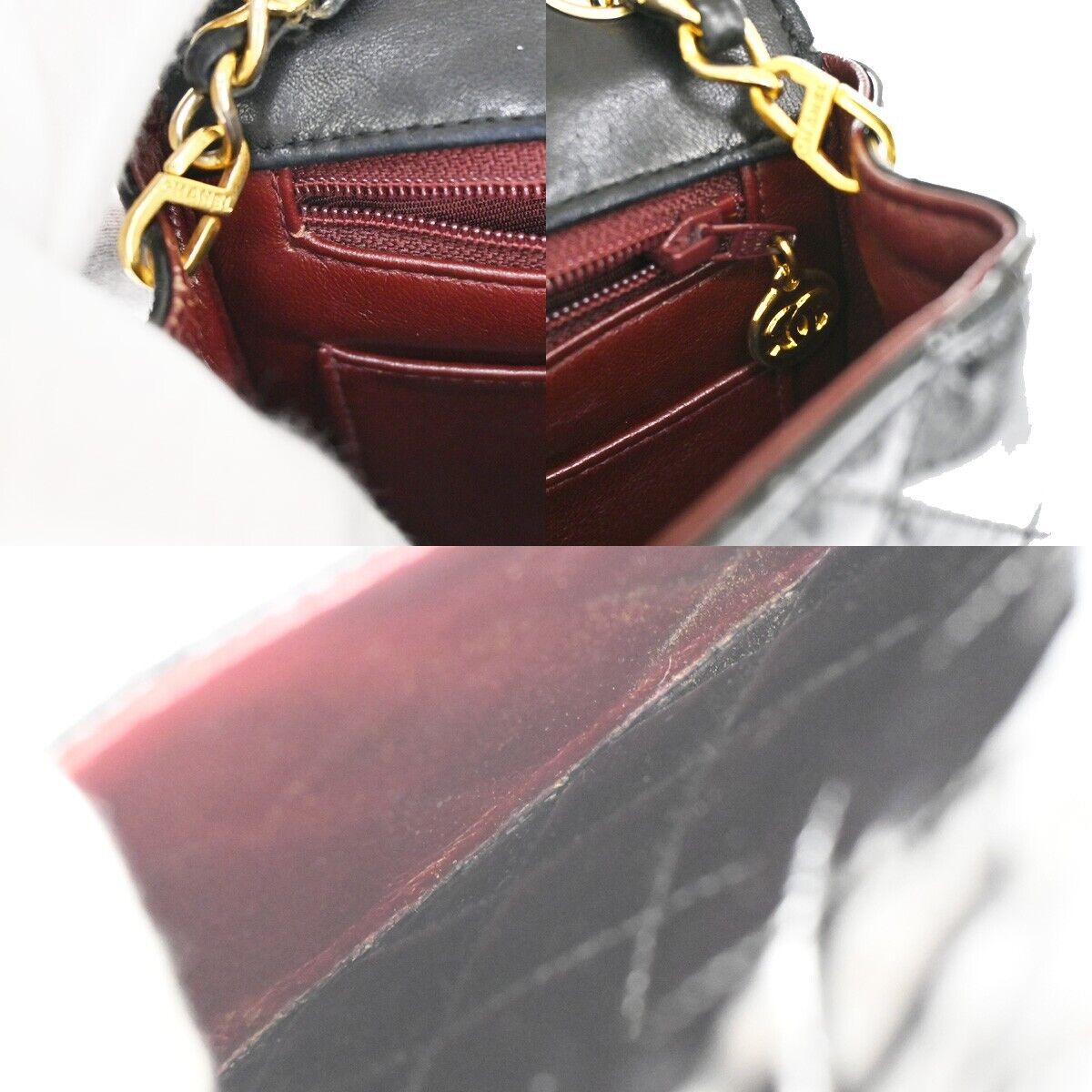 CHANEL CC Mini Matelasse Chain Shoulder Bag Patent Leather Black GHW 332RJ334