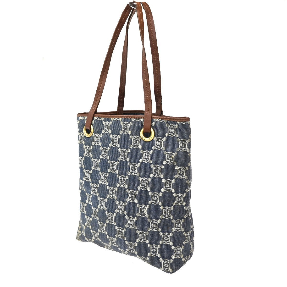 CELINE Logo Macadam Pattern Shoulder Bag Canvas Leather NY BN GHW Italy 66CA534
