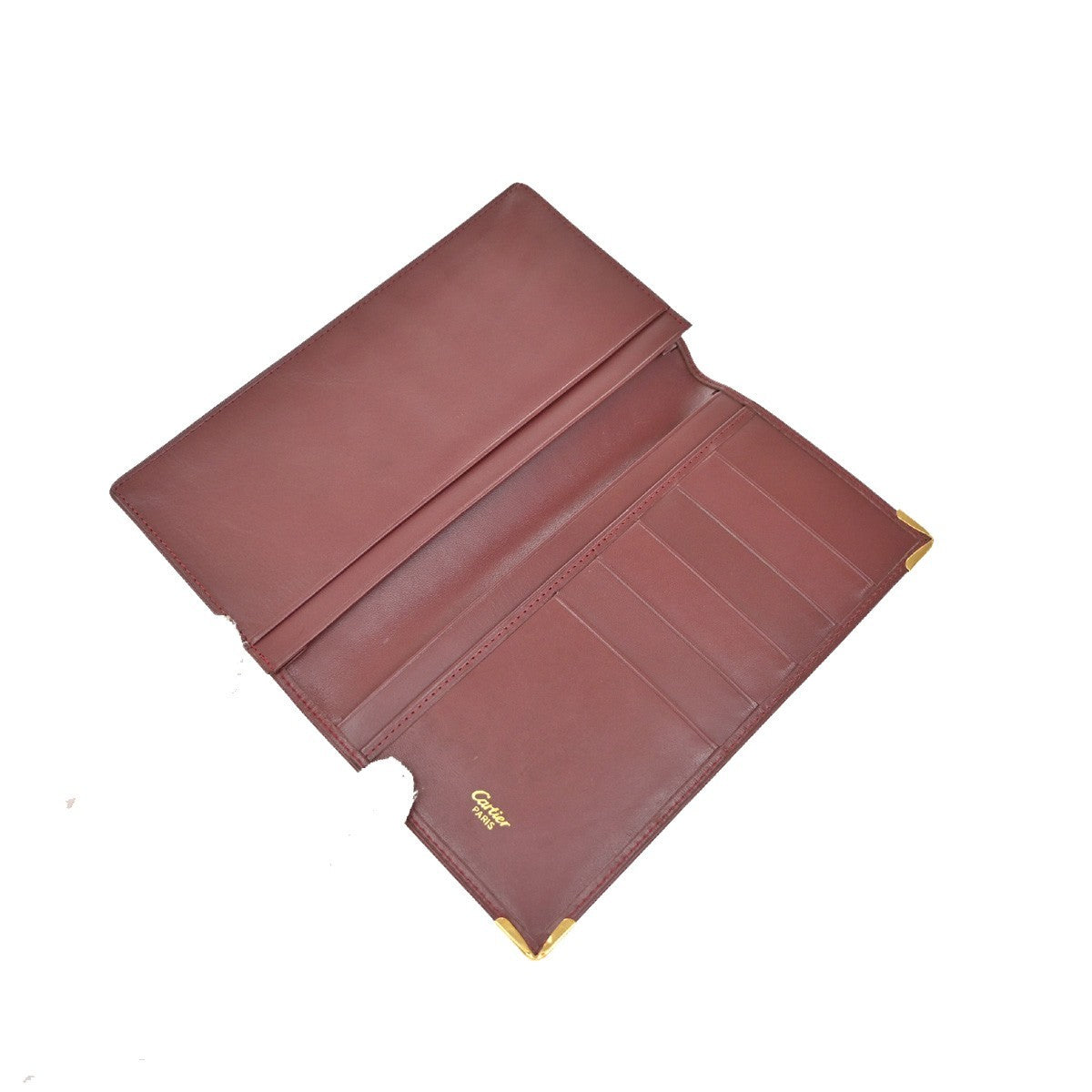 Must De Cartier 2C Logo Long Wallet Leather Red GHW 01EG017