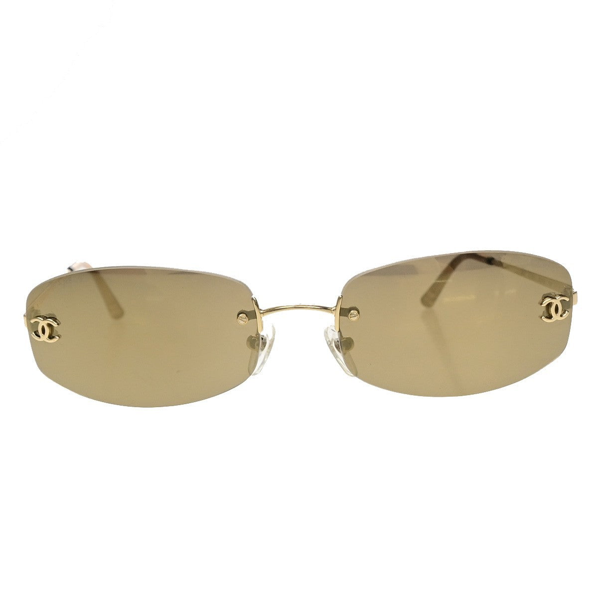 CHANEL CC Logo Sunglasses Mirrored Lenses Eye Wear Metal GHW 4002 05RQ075