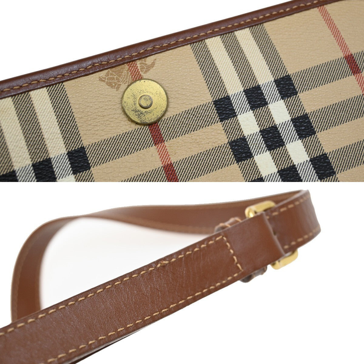 BURBERRY Logo Nova Check Crossbody Shoulder Bag PVC Leather Beige Brown 31FB800