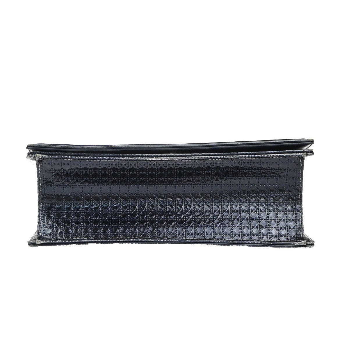 CHRISTIAN DIOR Diorama Chain Shoulder Bag Embossing Leather Blue Silver 12EG331