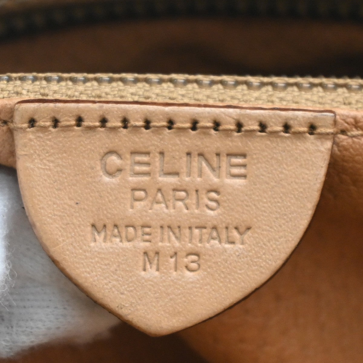 CELINE Logo Macadam Pattern Shoulder Bag PVC Leather Brown Italy GHW 31MA302