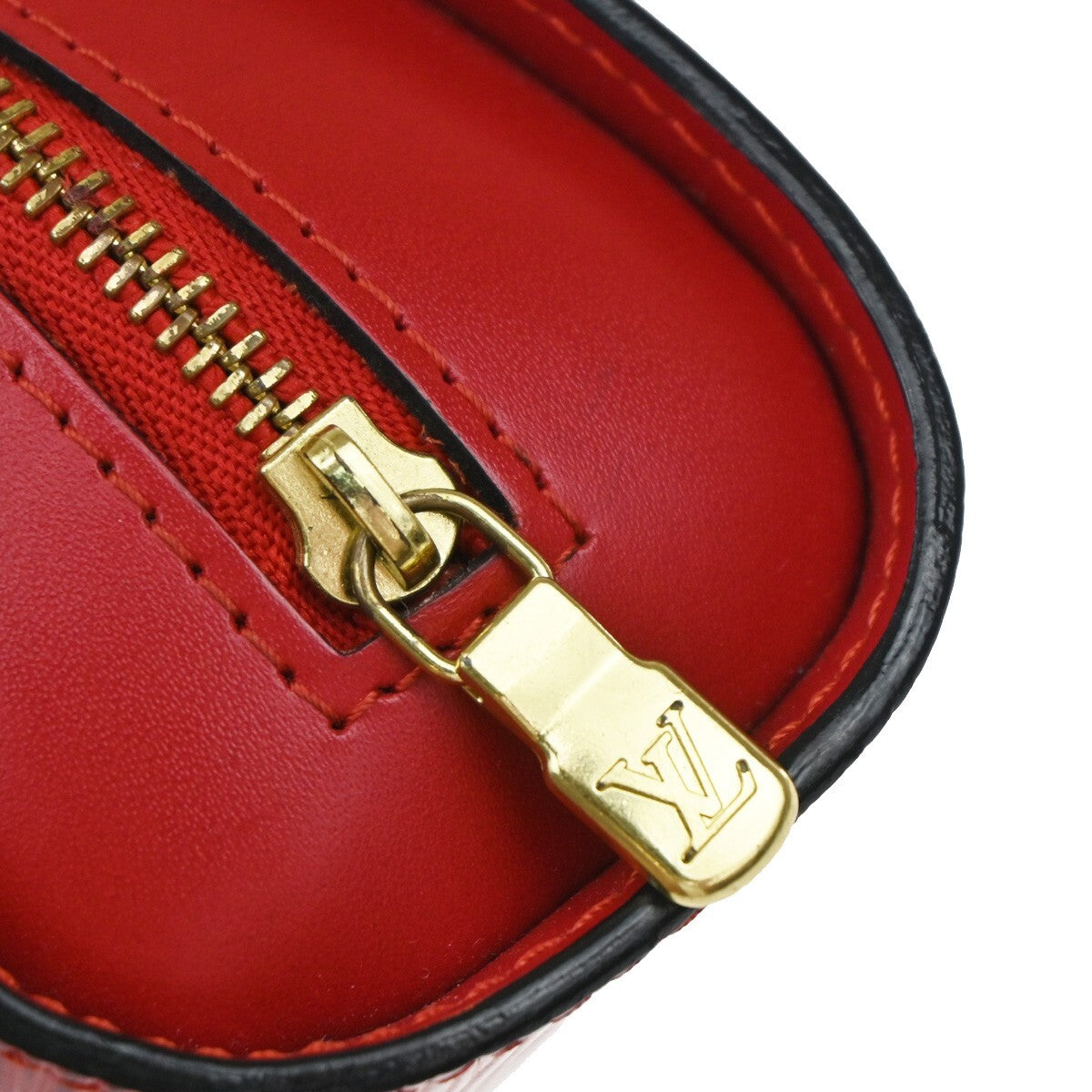 LOUIS VUITTON LV Logo Dauphine PM Pouch Bag Epi Leather Red M48447 02EE220