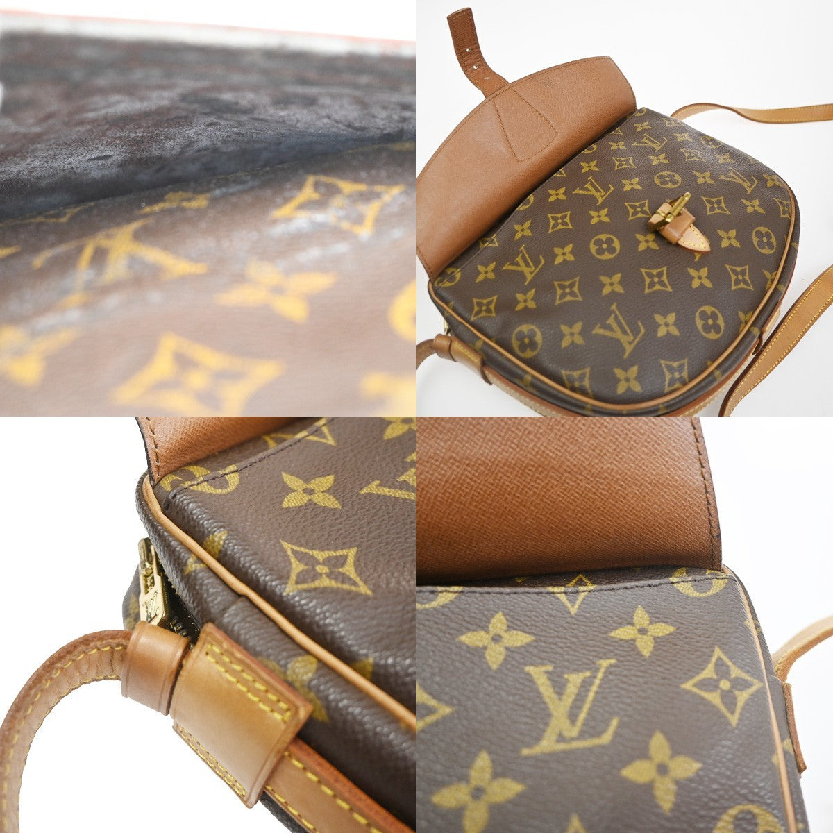 LOUIS VUITTON Jeune Fille MM Shoulder Bag Monogram Leather Brown M51226 32KC670