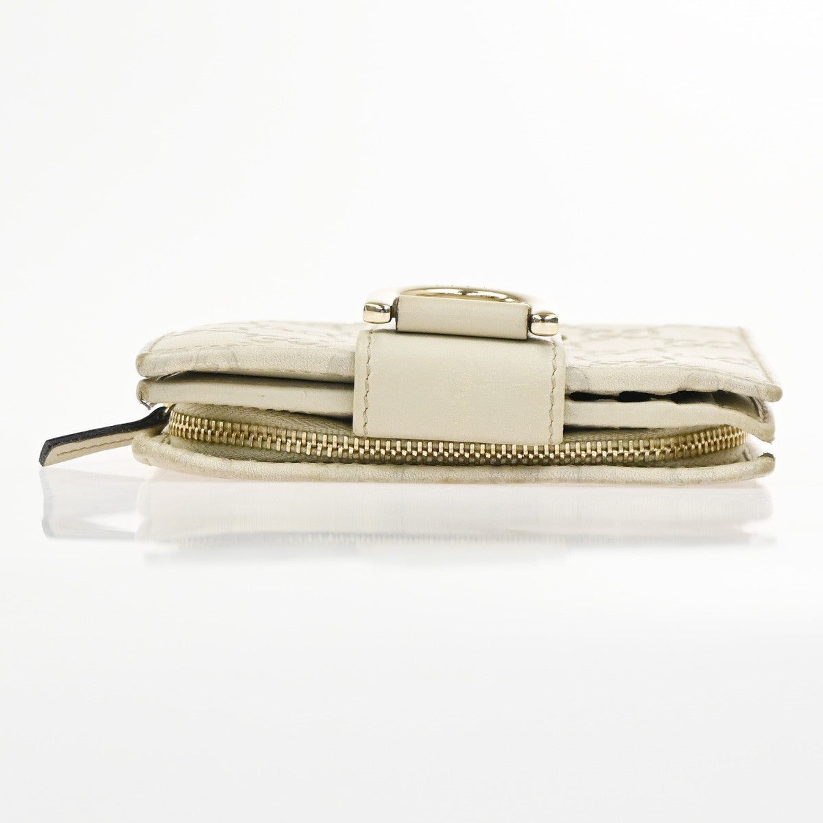 GUCCI GG Pattern Abbey Guccissima Bifold Wallet Leather Beige GHW Italy  05KD083