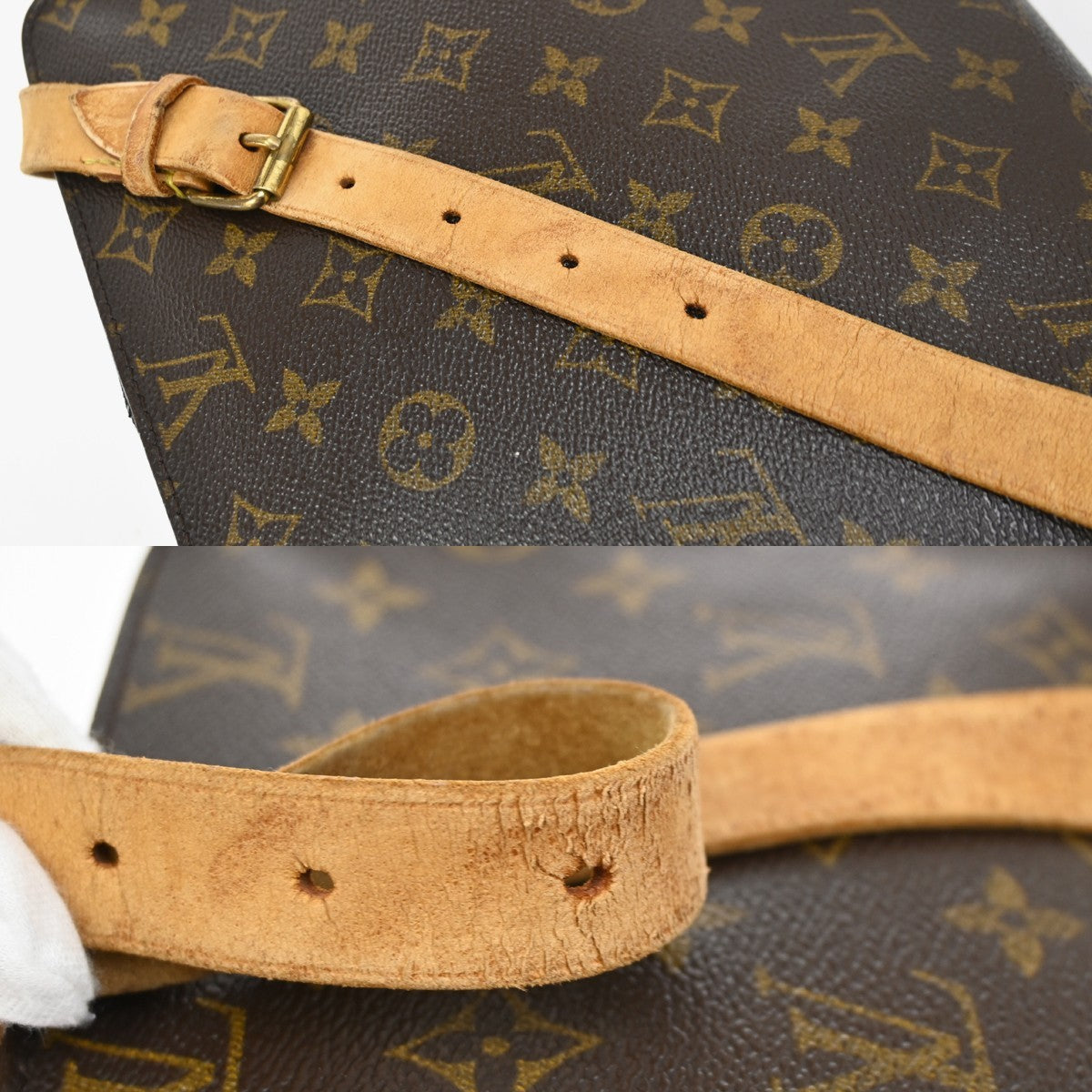 LOUIS VUITTON Cartouchiere GM Shoulder Bag Monogram Leather Brown M51252 30YJ163