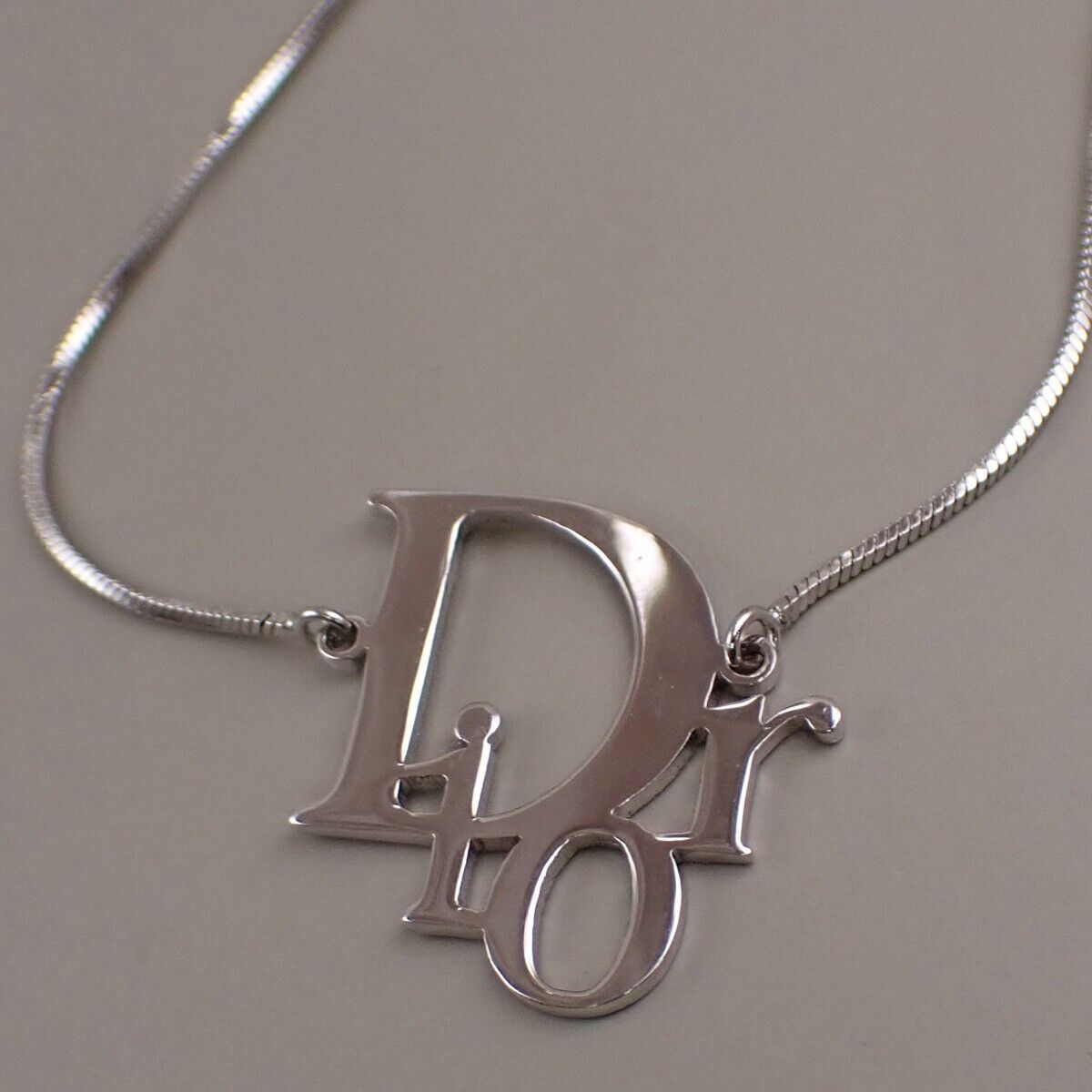 CHRISTIAN DIOR CD Logo Bracelet Bangle Silver Accessory 05YG843