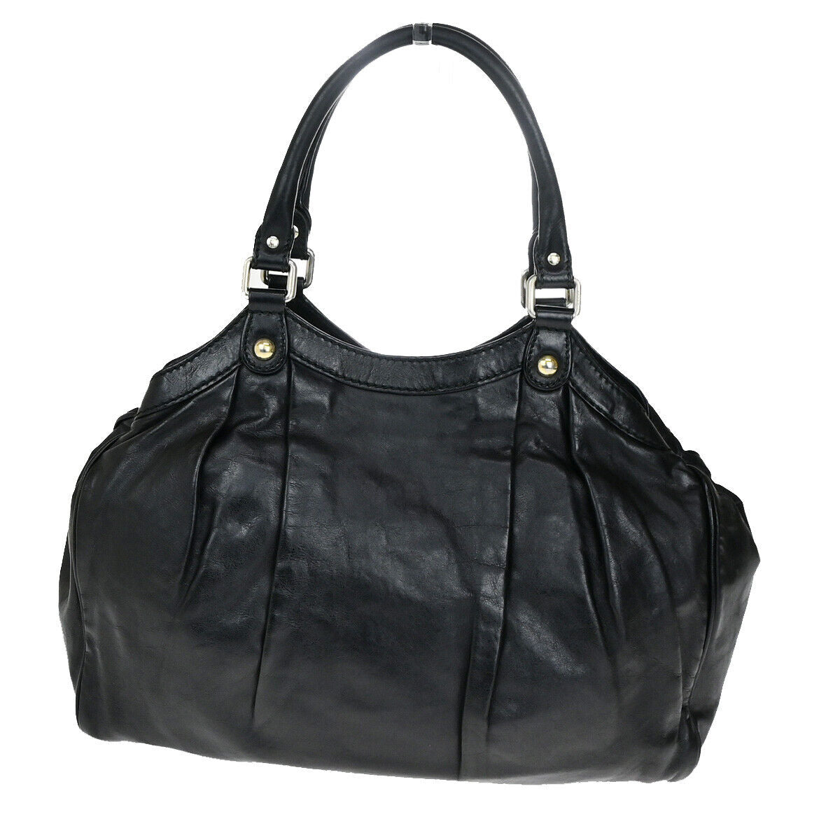 GUCCI GG Sukey Shoulder Hand Bag Guccissima Leather Black SHW 30SJ470