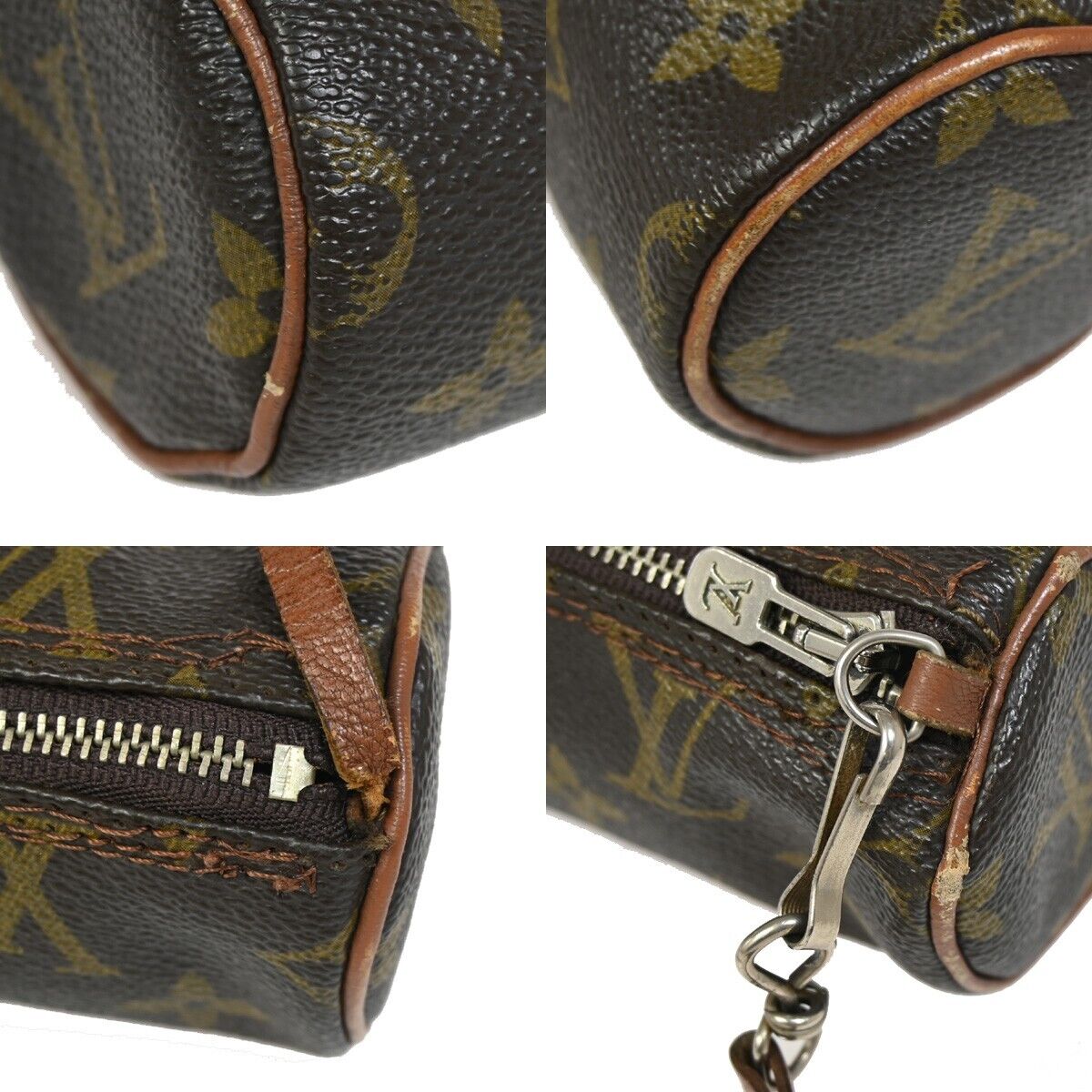 LOUIS VUITTON Logo Papillon Pouch Hand Bag Monogram Leather BN M51380 60FA542