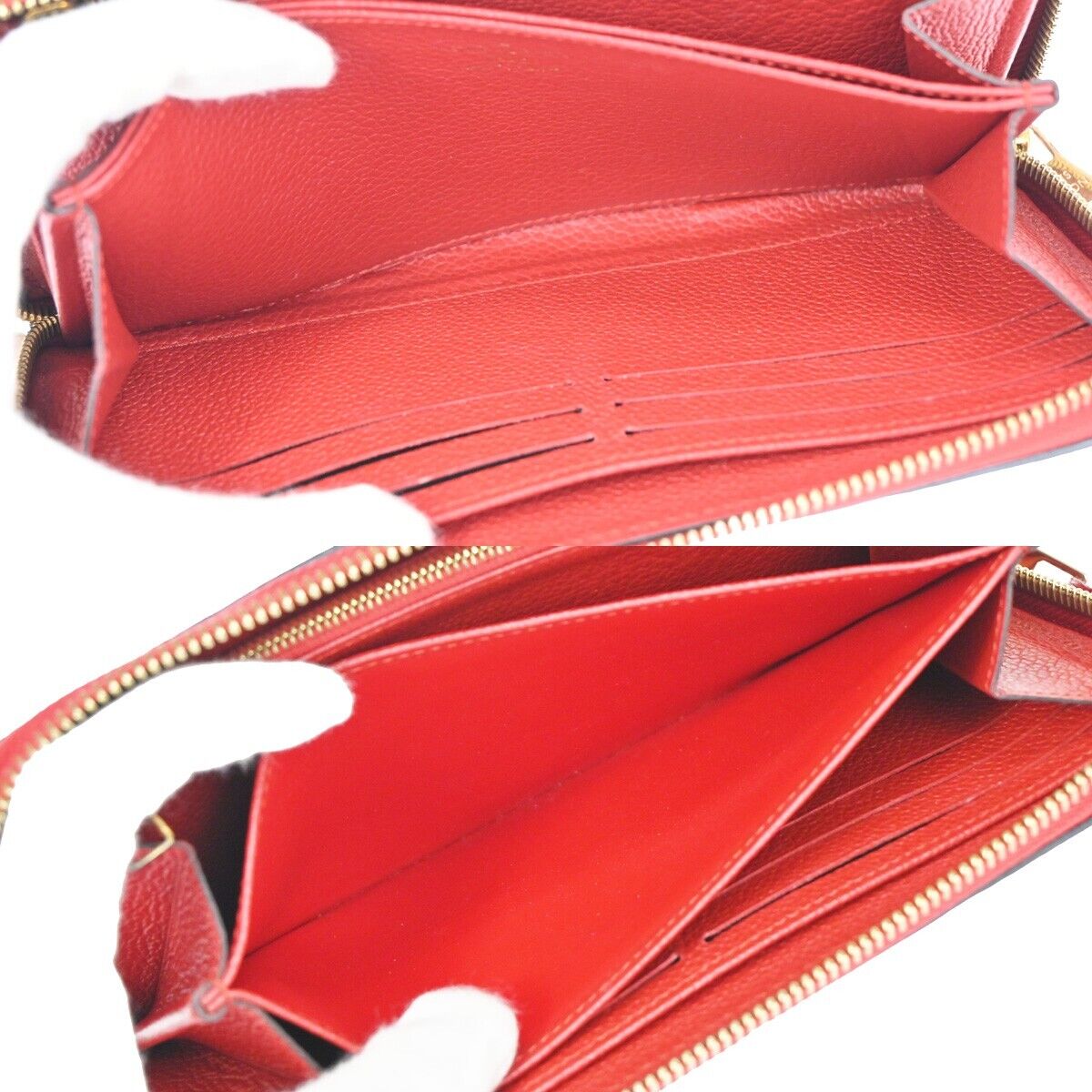 LOUIS VUITTON Zippy Wallet Long Monogram Empreinte Leather Red M60547 70SH120