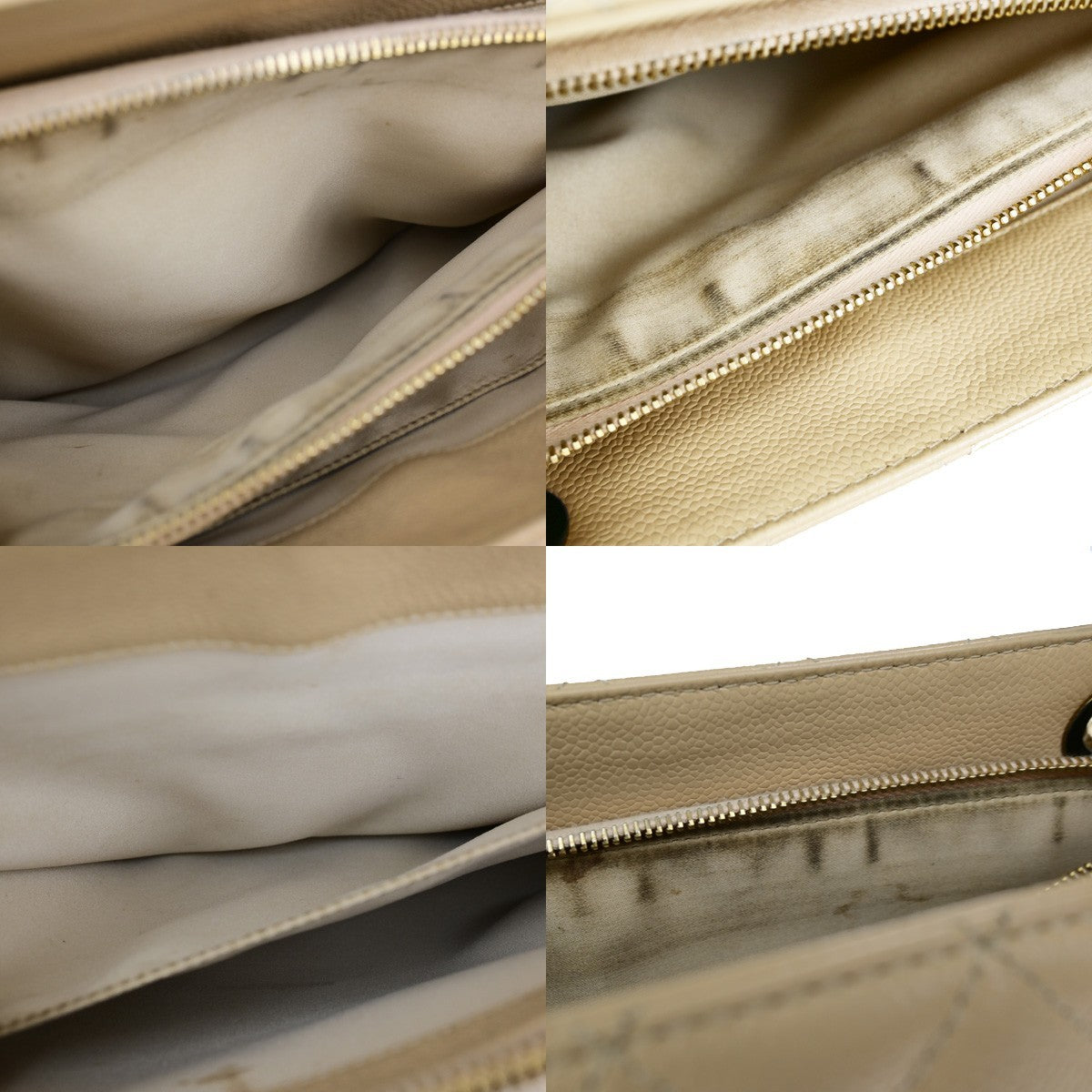 CHANEL CC GST Chain Shoulder Bag Grained Calfskin Leather Beige GHW 652RL053