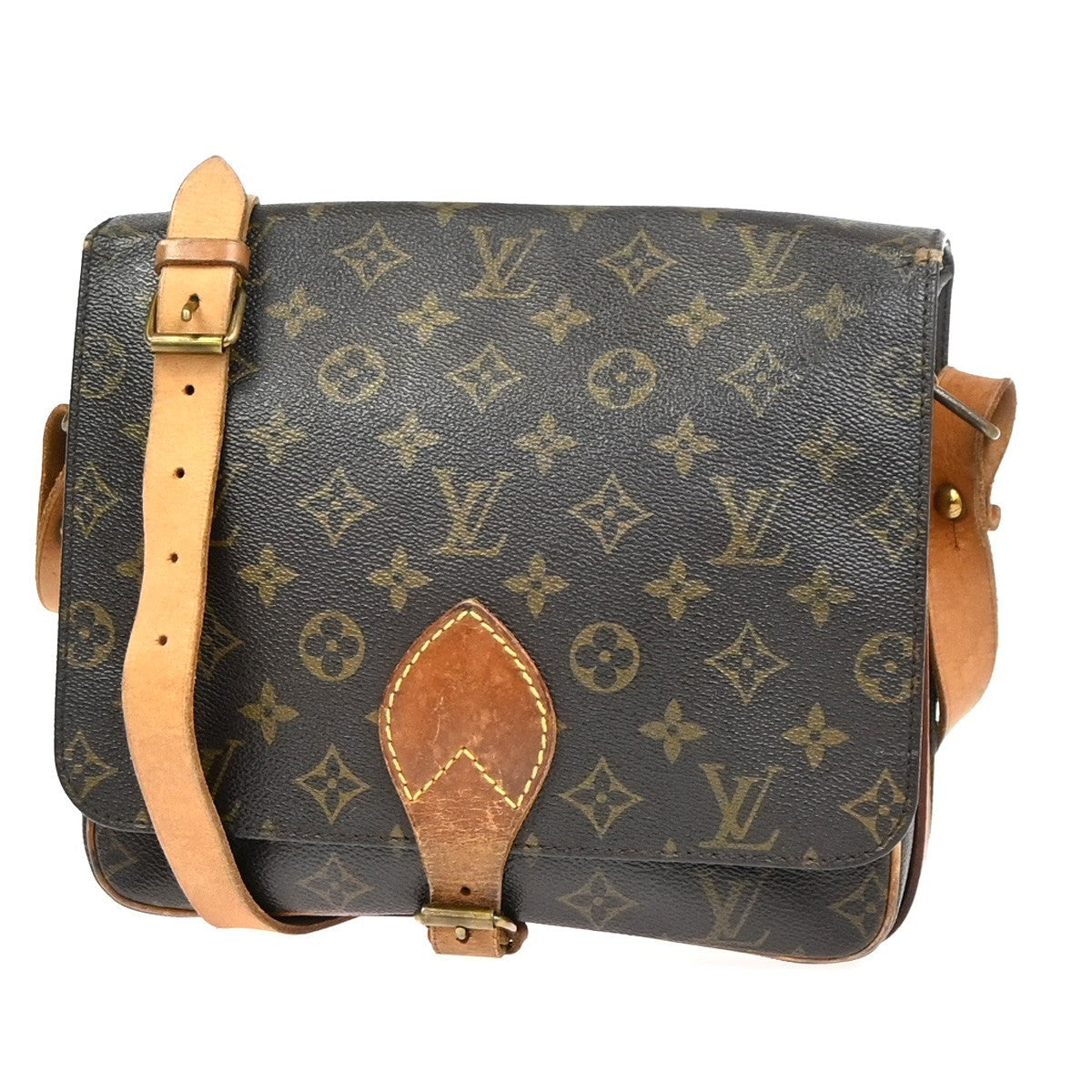 LOUIS VUITTON Cartouchiere GM Shoulder Bag Monogram Leather Brown M51252 67KC685