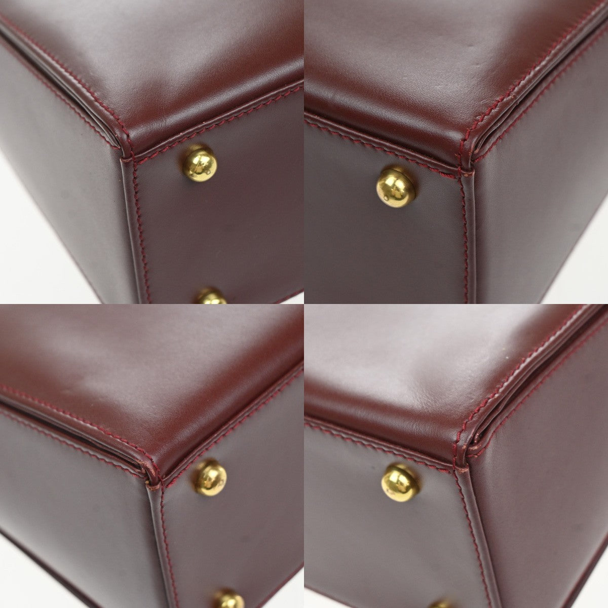 MUST DE CARTIER 2C Logo Shoulder Hand Bag Leather Red GHW Italy 87YJ120